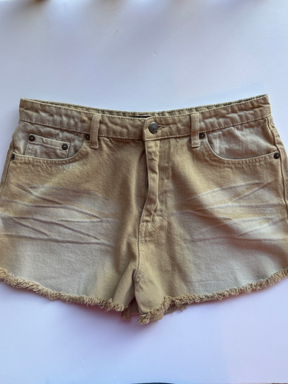 Rusty Beige Frayed Hem Denim Shorts SIZE 9